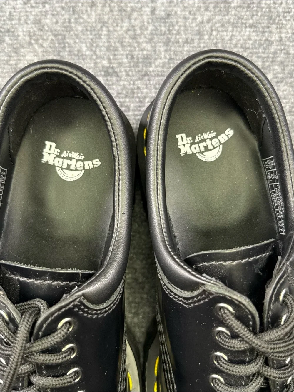 Dr. Martens 8053 Quad Platform Oxford Shoes Black Leather Women's US 8 Men US 7